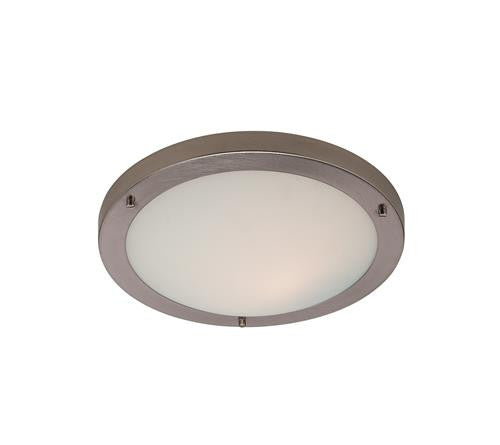 Firstlight 2740BS Rondo Flush Fitting - Brushed Steel with Opal Glass - Firstlight - sparks-warehouse