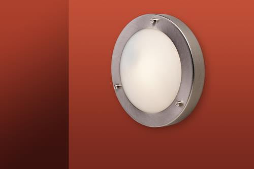Firstlight 2745BS Rondo Wall / Flush Fitting - Brushed Steel with Opal Glass - Firstlight - sparks-warehouse