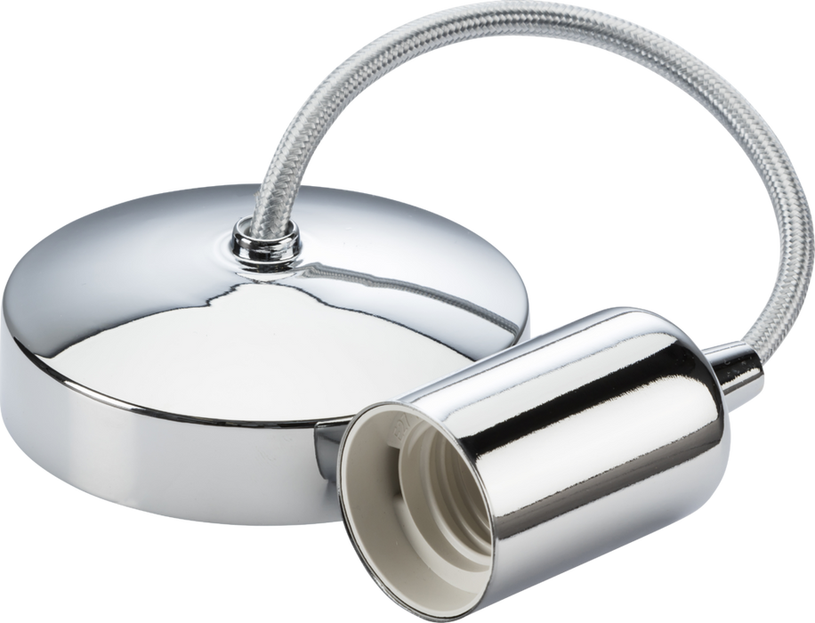 Knightsbridge 8270PC 6" E27 Contemporary Pendant Set - Polished Chrome Pendant Lights Knightsbridge - Sparks Warehouse