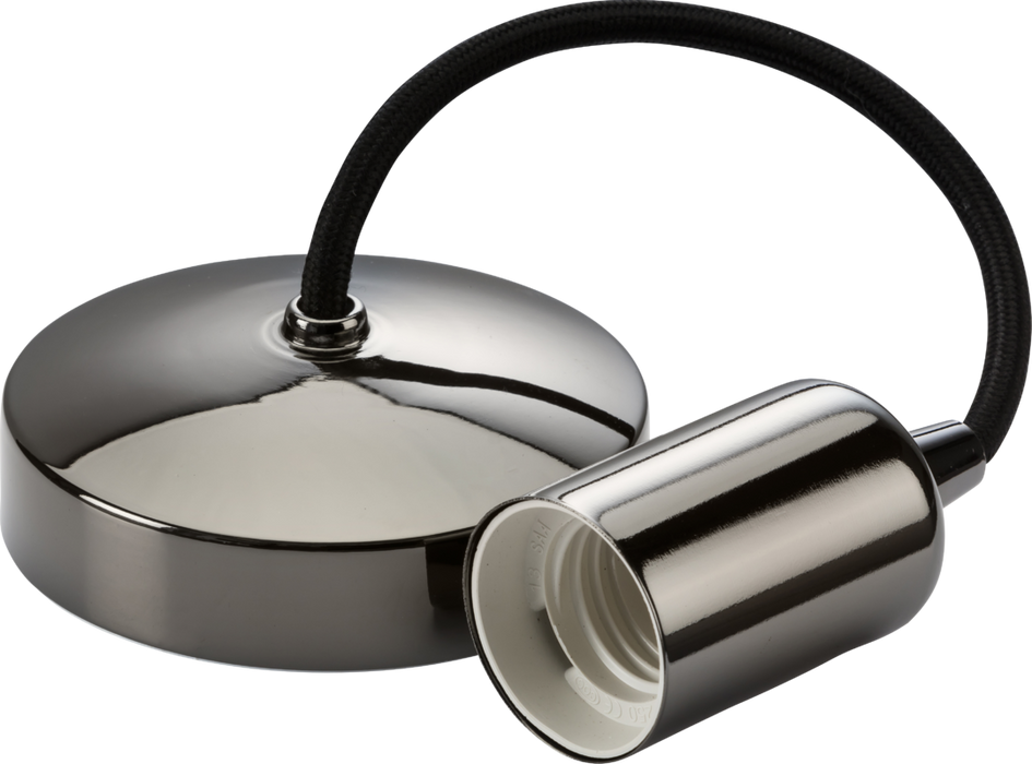 Knightsbridge 8270BN 6" E27 Contemporary Pendant Set - Black Nickel Pendant Lights Knightsbridge - Sparks Warehouse