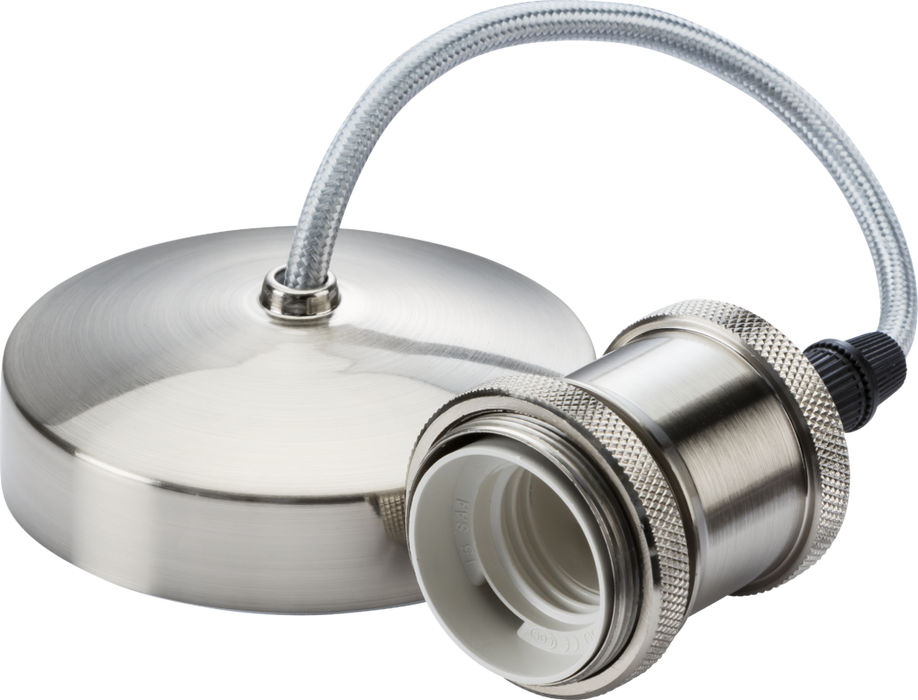 Knightsbridge 8271BC 6" E27 Vintage Pendant Set - Brushed Chrome Pendant Lights Knightsbridge - Sparks Warehouse