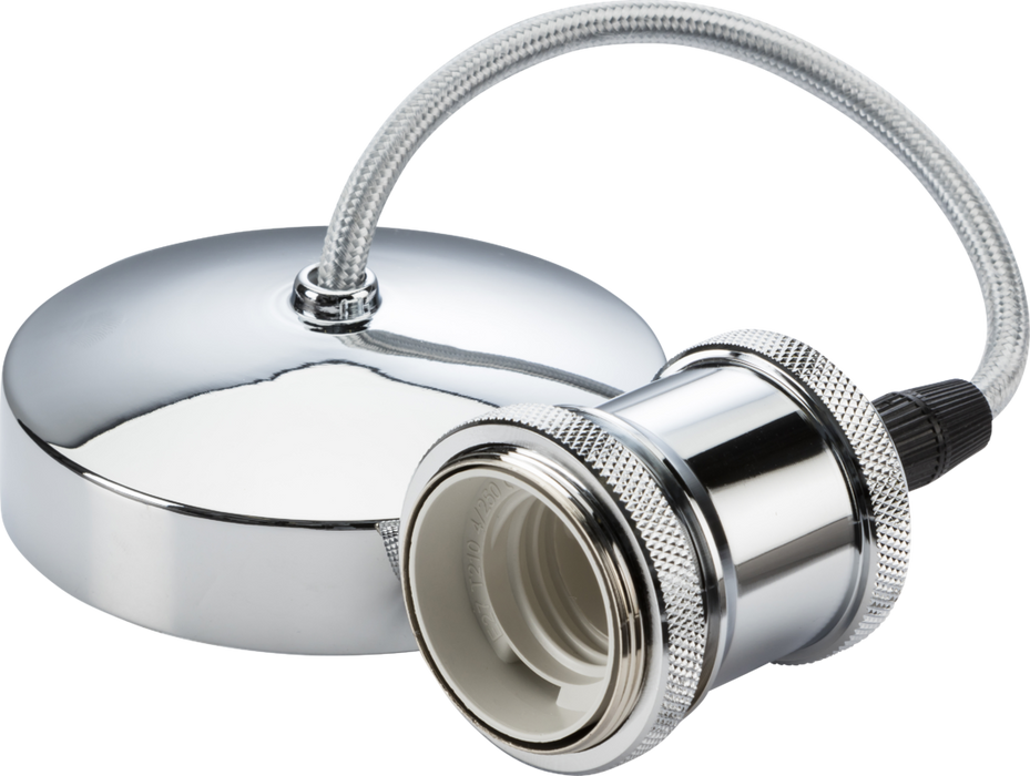 Knightsbridge 8271PC 6" E27 Vintage Pendant Set - Polished Chrome Pendant Lights Knightsbridge - Sparks Warehouse