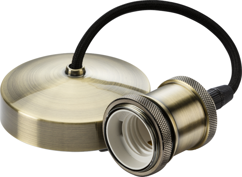 Knightsbridge 8271AB 6" E27 Vintage Pendant Set - Antique Brass Pendant Lights Knightsbridge - Sparks Warehouse