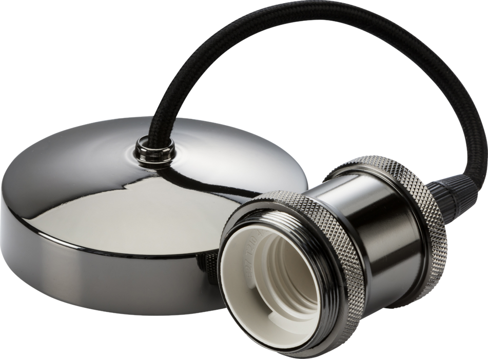 Knightsbridge 8271BN 6" E27 Vintage Pendant Set - Black Nickel Pendant Lights Knightsbridge - Sparks Warehouse