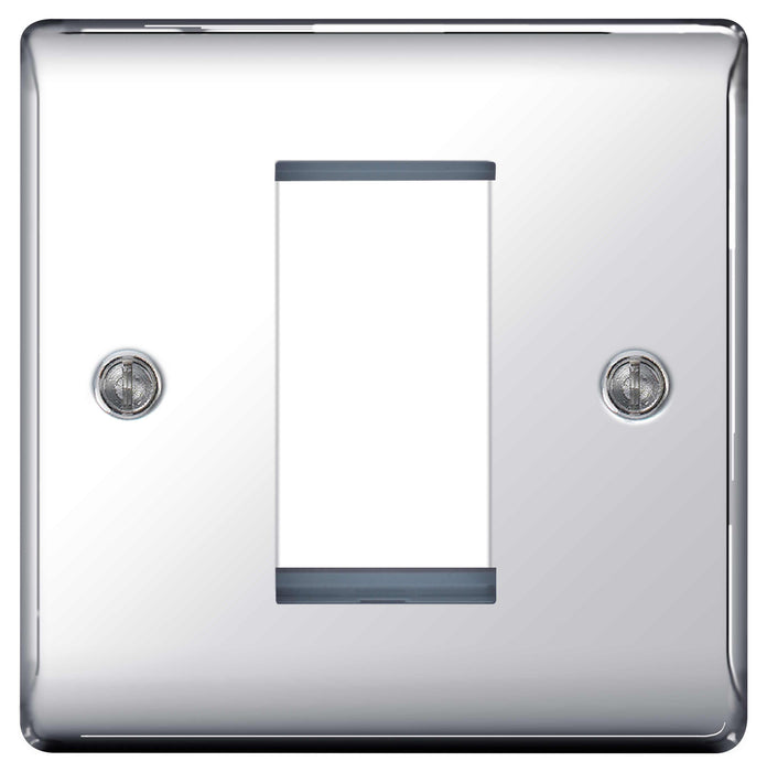 BG Nexus NPCEMS1 Polished Chrome 1 Module  Front Plate (25 X 50mm) - BG - sparks-warehouse