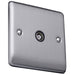 Caradok Isolated coaxial socket, single outlet  Brushed Chrome, Metal Switch, Grey Insert Caradok - The Curve - Brushed Steel Caradok - Sparks Warehouse