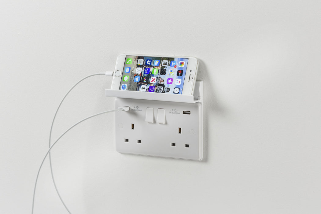 Knightsbridge 2GPHW 2G  Fold Away Phone Holder - White Switch & Socket Accessories Knightsbridge - Sparks Warehouse