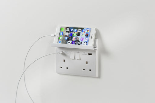 Knightsbridge 2GPHW 2G  Fold Away Phone Holder - White Switch & Socket Accessories Knightsbridge - Sparks Warehouse