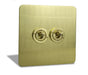Caradok 2 Gang Screwless Brushed Brass Toggle Switch Caradok - Screwless Brushed Brass Caradok - Sparks Warehouse