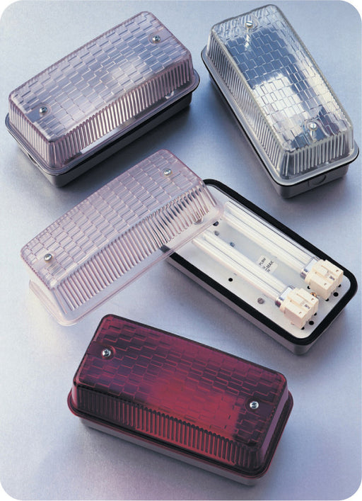 BG BHD1R GLS BULKHEAD RED PC LENS BC LAMPHOLDER IP65 - BG - sparks-warehouse