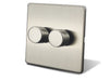Caradok 2 Gang Screwless Brushed Steel Push On/Off LED Dimmer Switch Caradok - Screwless Brushed Steel Caradok - Sparks Warehouse