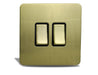 Caradok 2 Gang Screwless Brushed Brass Rocker Light Switch Caradok - Screwless Brushed Brass Caradok - Sparks Warehouse