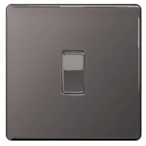 BG Nexus FBN12 Screwless Flat Plate Black Nickel 10A 1G 2 Way Plate Switch - BG - sparks-warehouse