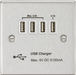 Knightsbridge CSQUADBCW Quad USB Charger Outlet (5.1A) - Brushed Chrome with White Insert ML Knightsbridge - Sparks Warehouse
