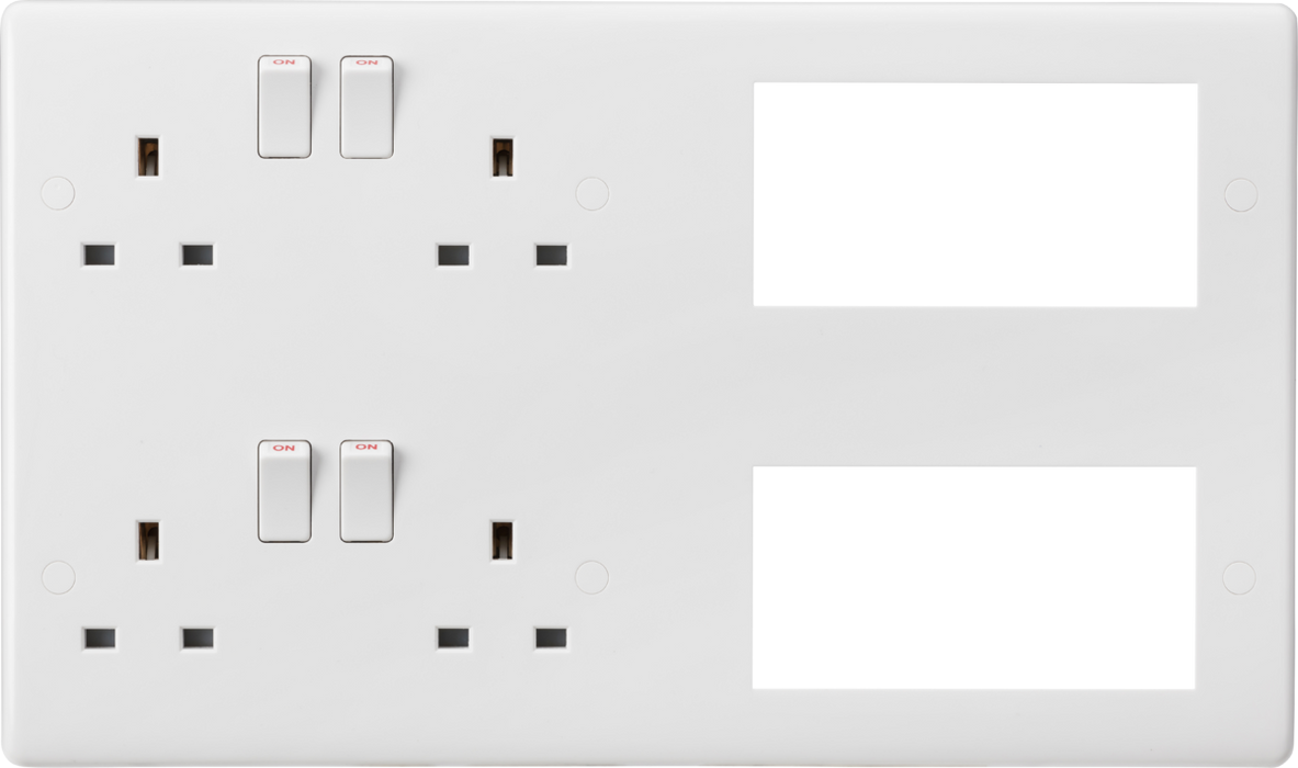 Knightsbridge CU298MM Multimedia Combination Socket Plate Light Switches Knightsbridge - Sparks Warehouse