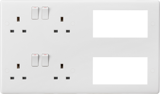 Knightsbridge CU298MM Multimedia Combination Socket Plate Light Switches Knightsbridge - Sparks Warehouse