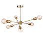 Firstlight 3702BR Trident 6 Light Semi Flush Ceiling Light, Brushed Brass Finish Semi Flush Ceiling Light Firstlight - Sparks Warehouse