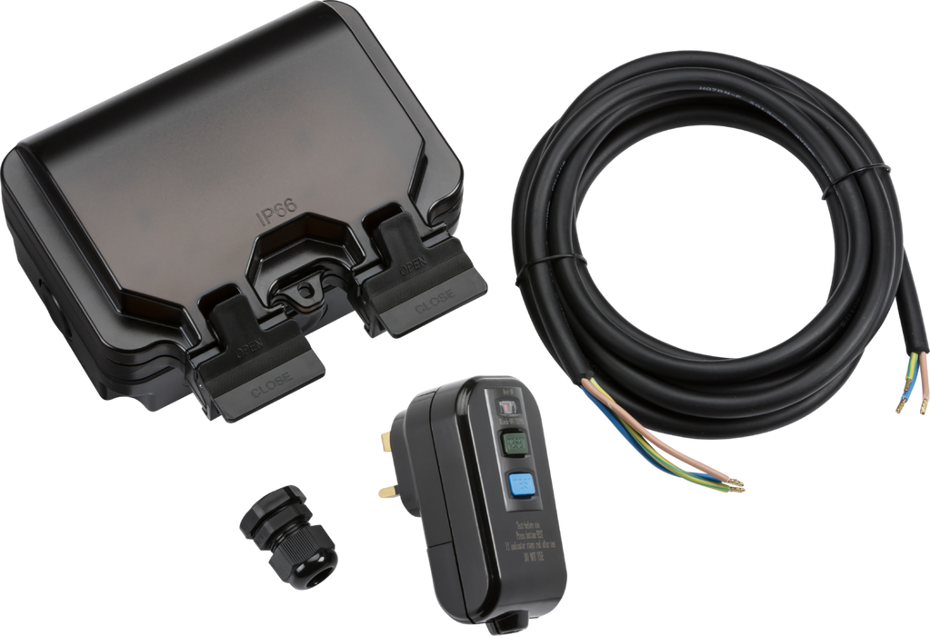 Knightsbridge OPRCDKIT IP66 2G RCD Outdoor Socket Kit Outdoor Sockets Knightsbridge - Sparks Warehouse