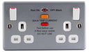 BG MC522RCD Metal Clad 13A 2 Gang Switched Socket With RCD - BG - sparks-warehouse