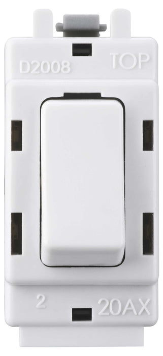 BG Nexus G30 Grid Switch 20AX Double Pole Module  in White - BG - sparks-warehouse
