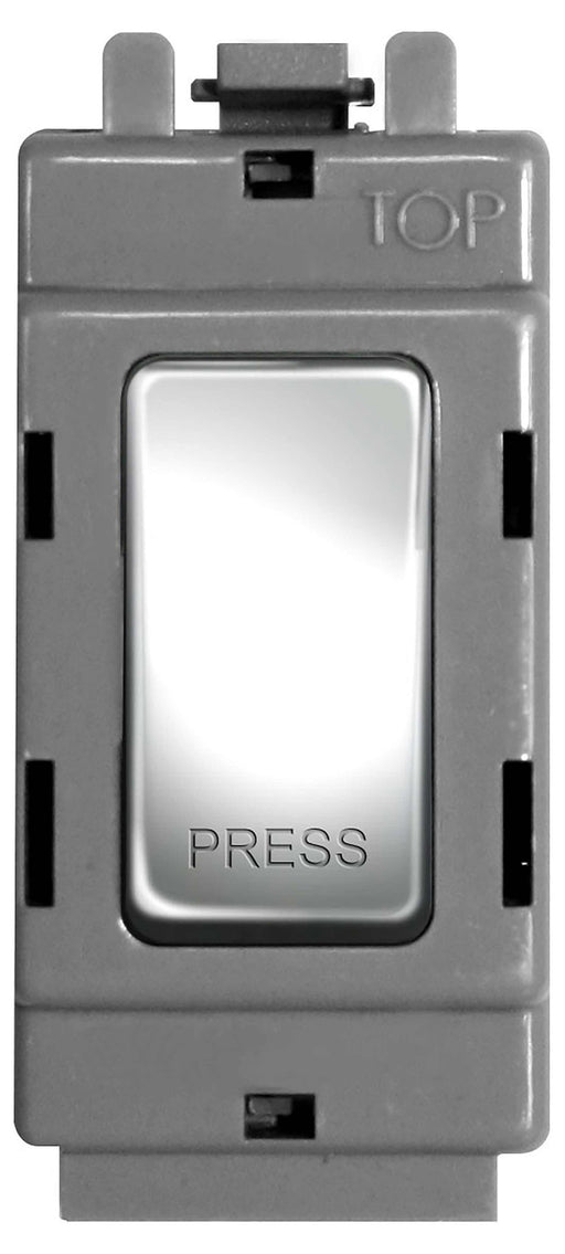 BG Nexus GPC14 Grid Chrome 20AX 2 Way Switch Module 2 Retractive Labelled  *PRESS* - BG - sparks-warehouse
