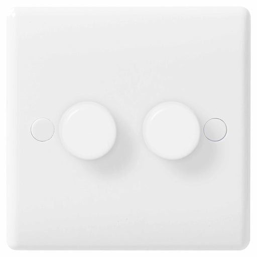 BG Nexus 882P 400W White 2 Gang 2 Way Push Dimmer Switch - BG - sparks-warehouse