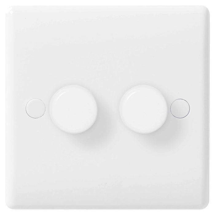 BG Nexus 882P 400W White 2 Gang 2 Way Push Dimmer Switch - BG - sparks-warehouse