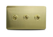 Caradok 3 Gang Screwless Brushed Brass Toggle Switch Caradok - Screwless Brushed Brass Caradok - Sparks Warehouse