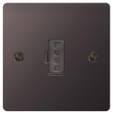 BG Nexus SBN54 Black Nickel Flat 1 Gang 13A Unswitched Fused Connection Unit - DISCONTINUED - BG - Sparks Warehouse