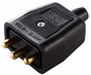 BG NC103PB Plug Side 3 Pin Heavy Duty In Line Rubber Connector - Black - Male - BG - sparks-warehouse
