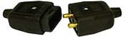 BG NC102B 2 X 10A 2 PIN HEAVY DUTY REVERSIBLE IN LINE RUBBER Connector Black - BG - sparks-warehouse