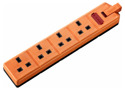 BG EXS1344O 4 Gang 4M Heavy Duty Fused Extension Lead - Orange - BG - sparks-warehouse