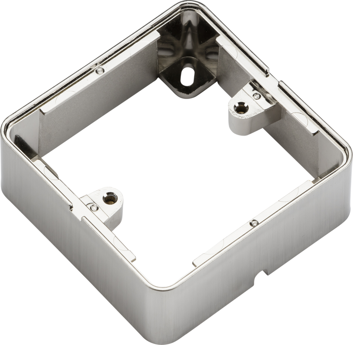 Knightsbridge 1GSBBC 1G Surface Box - Brushed Chrome effect Pattress Box Knightsbridge - Sparks Warehouse