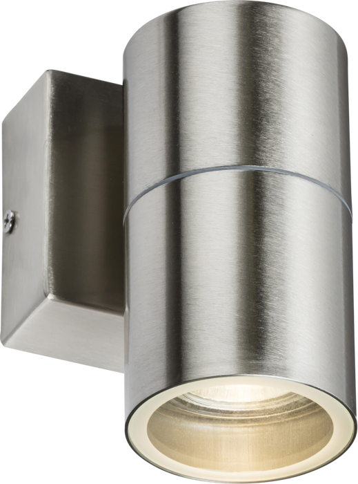 Knightsbridge OWALL1BC 230V IP54 GU10 Fixed Single Wall Light - Brushed Chrome KB Knightsbridge - Sparks Warehouse