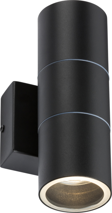 Knightsbridge OWALL2BK 230V IP54 GU10 Up and Down Wall Light - Black KB Knightsbridge - Sparks Warehouse