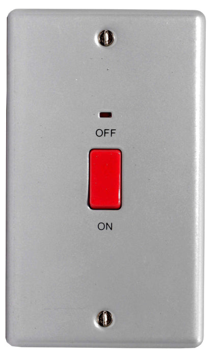 BG MC572 METAL CLAD 45A Double Pole Switch With Indicator Double Plate - BG - sparks-warehouse