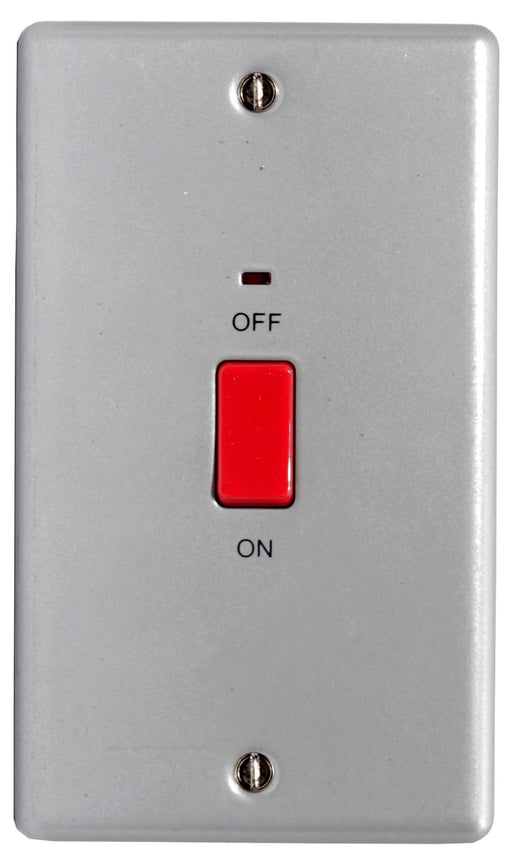 BG MC572 METAL CLAD 45A Double Pole Switch With Indicator Double Plate - BG - sparks-warehouse