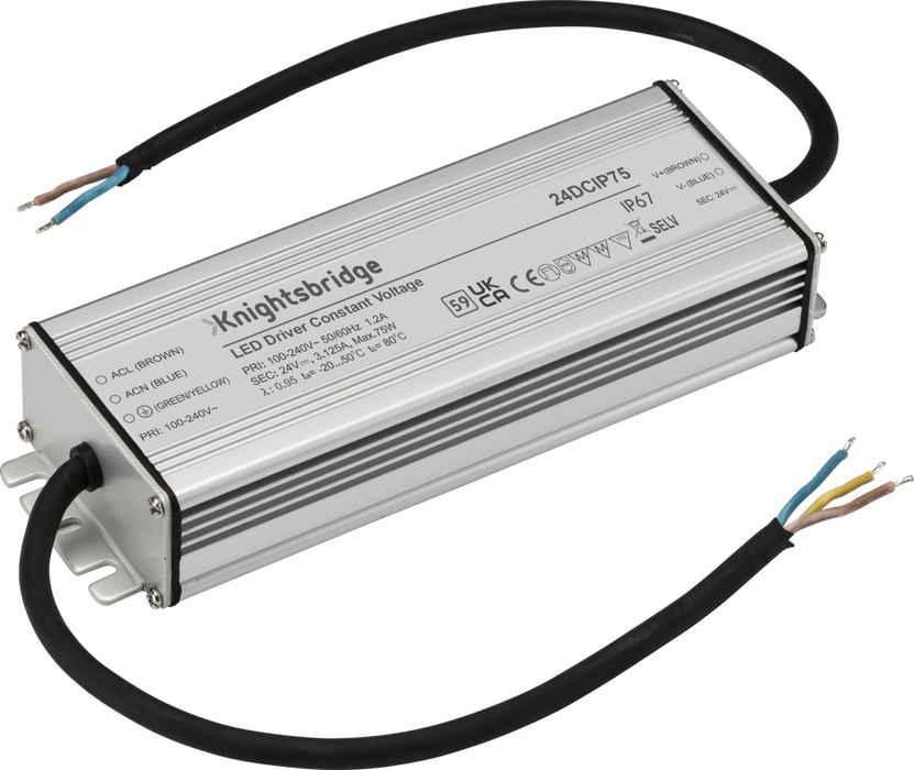 Knightsbridge 24DCIP75 24V IP67 75W DC LED Driver - Constant Voltage ML Knightsbridge - Sparks Warehouse