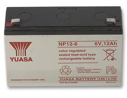 YUASA NP12.6 - BATTERY, LEAD-ACID 6V 12AH Batteries YUASA - Sparks Warehouse