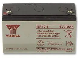 YUASA NP10-6 - BATTERY, LEAD-ACID 6V 10AH Batteries YUASA - Sparks Warehouse