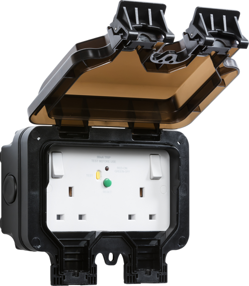 Knightsbridge OP9RCD IP66 13A 2G DP RCD Switched Socket - Type A (30mA) KB Knightsbridge - Sparks Warehouse