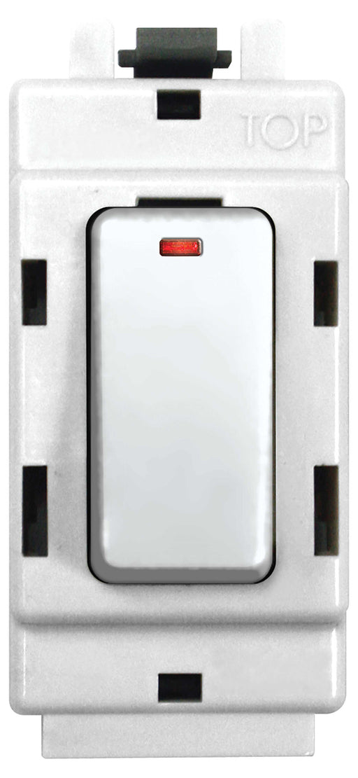 BG Nexus G31 Grid 20AX Double Pole Switch Module  With Power Indicator White - BG - sparks-warehouse