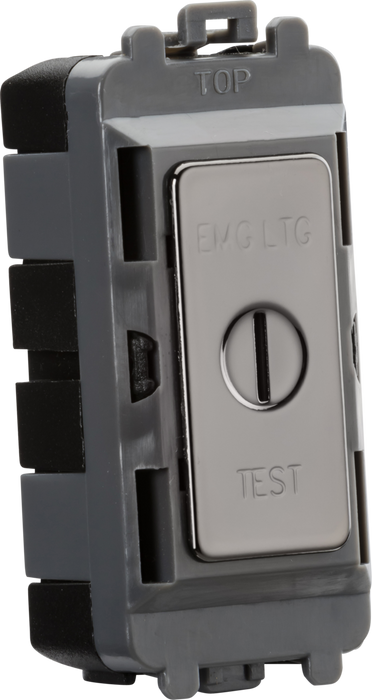 Knightsbridge GDM007BN 20AX 2 way SP key module (marked EMG LTG TEST) - black nickel  Sparks Warehouse - Sparks Warehouse