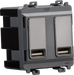 Knightsbridge GDM016BN Dual USB charger module (2 x grid positions) 5V 2.4A (shared) - black nickel Knightsbridge Grid Knightsbridge - Sparks Warehouse