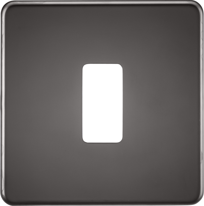 Knightsbridge GDSF001BN Screwless 1G grid faceplate - black nickel  Sparks Warehouse - Sparks Warehouse