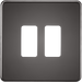 Knightsbridge GDSF002BN Screwless 2G grid faceplate - black nickel Knightsbridge Grid Knightsbridge - Sparks Warehouse