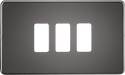 Knightsbridge GDSF003BN Screwless 3G grid faceplate - black nickel Knightsbridge Grid Knightsbridge - Sparks Warehouse