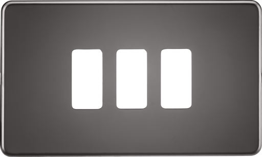 Knightsbridge GDSF003BN Screwless 3G grid faceplate - black nickel Knightsbridge Grid Knightsbridge - Sparks Warehouse