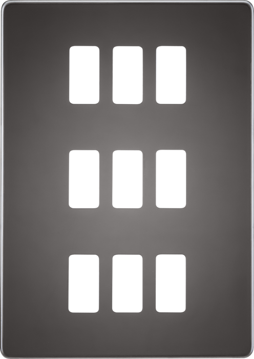 Knightsbridge GDSF009BN Screwless 9G grid faceplate - black nickel Knightsbridge Grid Knightsbridge - Sparks Warehouse