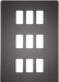 Knightsbridge GDSF009BN Screwless 9G grid faceplate - black nickel Knightsbridge Grid Knightsbridge - Sparks Warehouse
